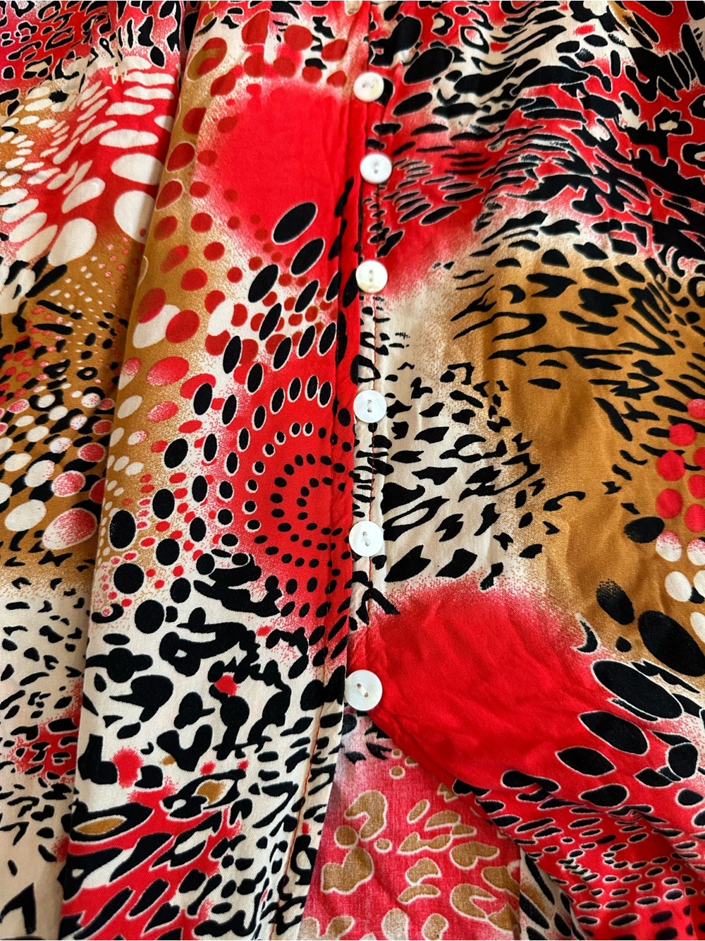 EUC Vibrant Red Multi-Animal Print Women's Maxi Dress Sz XL - Picture 14 of 15